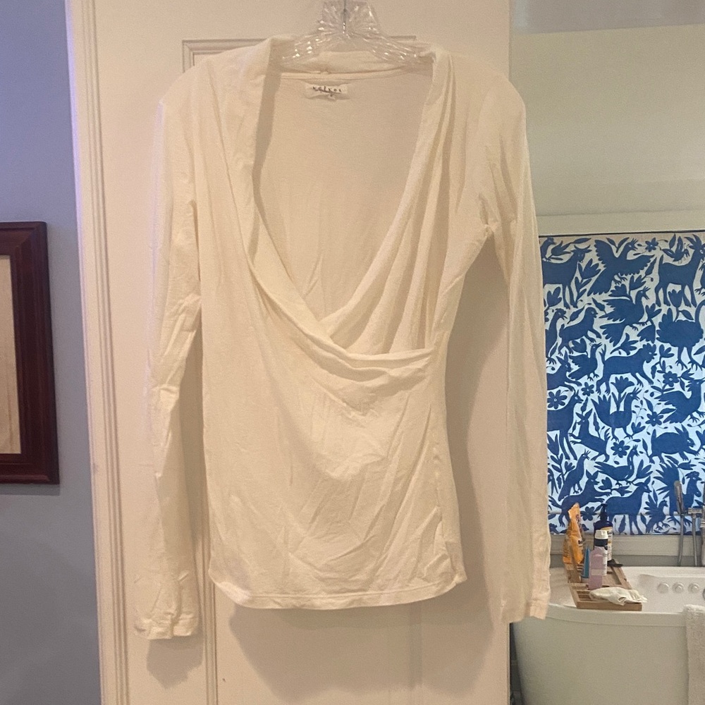 Velvet by Graham and Spencer faux wrap top. Size L
